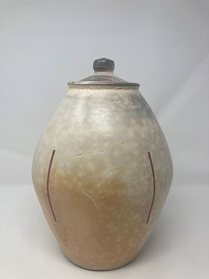 Tom Jaszczak, Lidded Jar with Red Stripes
2021, earthenware