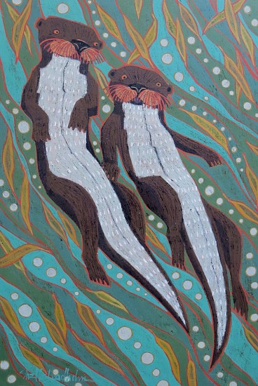 Shelle Lindholm, Lazy Otters
2020, acrylic on panel