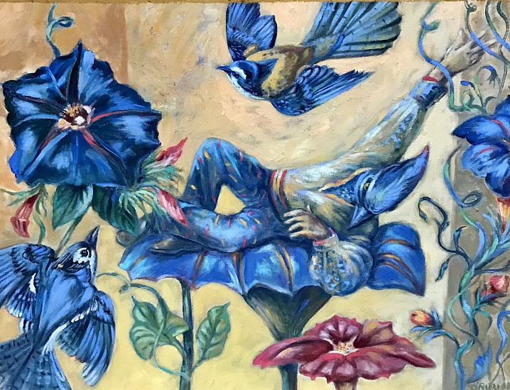 Kay O'Rourke, Morning Glory with Blujay