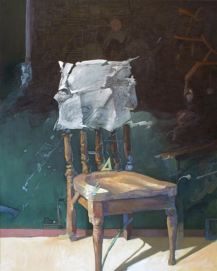 Robert Grimes, Diver-The Third Chair
2011, oil on engraved wood
