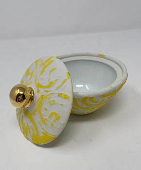 WOOT 0006 Yellow Etched Sugar Bowl