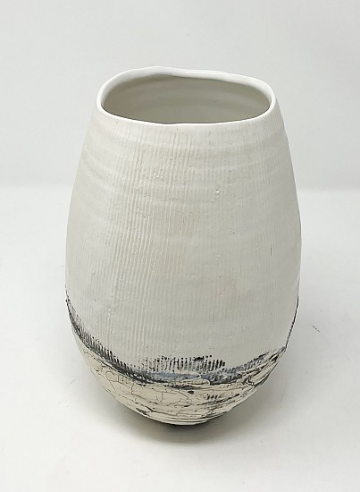 Ani Kasten, Porcelain Egg Vase, Black Stripe
2022, ceramic