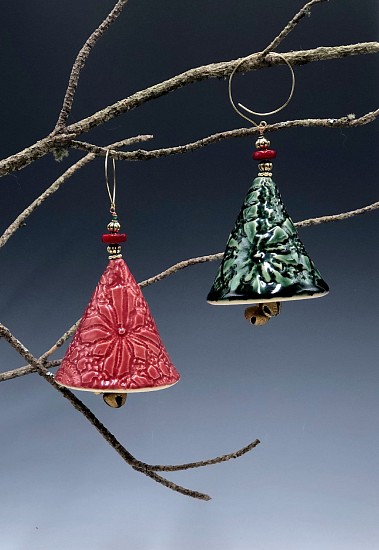 Valerie Seaberg, Christmas Bell Ornament
2021, Handbuilt stoneware impressed with lace