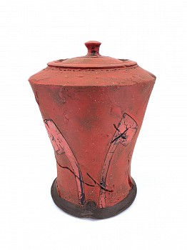 rot 0082 red lidded jar