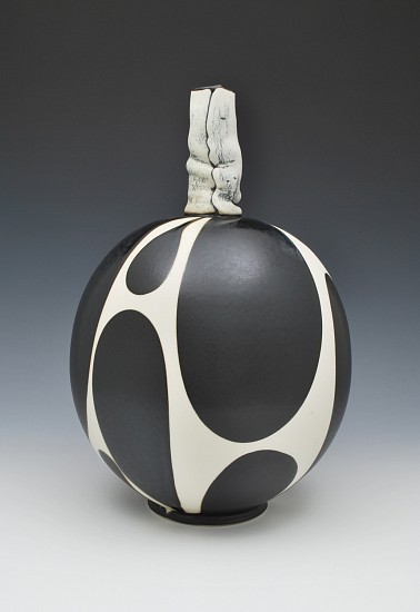 Sam Scott, Black and White Bottle with Handbuilt Neck
2019, kai porcelain