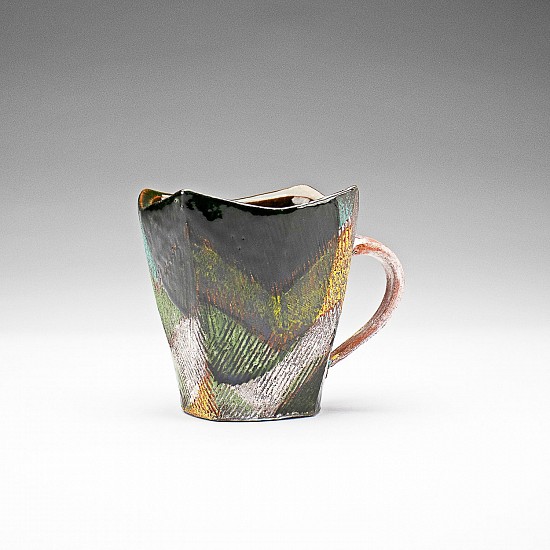 Andrew Avakian, Mug
2022, terra cotta, slips, underglaze, glaze, sandblasted