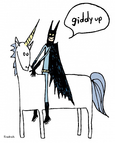 Paul Friedrich, Batman on a Unicorn
2023, acrylic