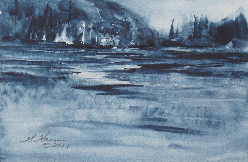 Wes Hanson, Indigo Ice
2024, watercolor