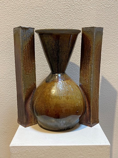 James Tingey, Compound Vase, Tenmoku
2021, Wheel Thrown, Extruded, and Woodfired Stoneware