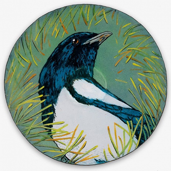 Sheila Evans, Magpie Treasure Bowl
2021, kiln fired enamel on hand hammered copper bowl