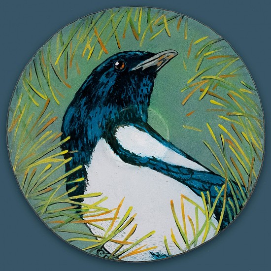 Sheila Evans, Magpie Treasure Bowl
2021, kiln fired enamel on hand hammered copper bowl