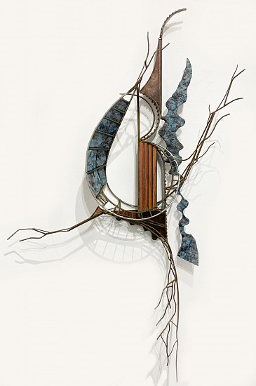 Michael Horswill, High Tide
2023, wood, steel, glass, encaustic, fabric, copper