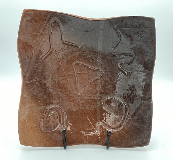 David Hutchens, Signed Dark Brown Plate
2001, ceramic