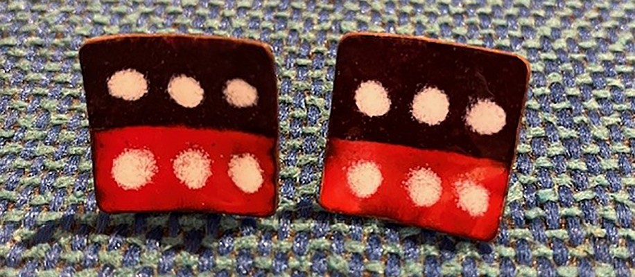 Harold Balazs, Earrings-Six Dot
1960, enamel on copper