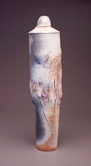 Frank Boyden, Owl Vase, collaboration with Tom Coleman
2010, wood fired white stoneware