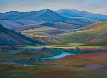 approaching the castle ii 22x30in oil on board