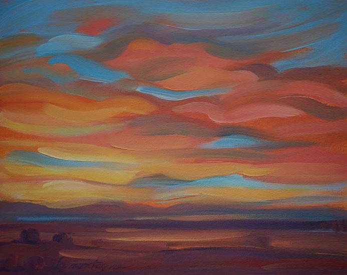 Louise Lamontagne, Orange Cloud Sunset
2024, oil on cradled boarddled board