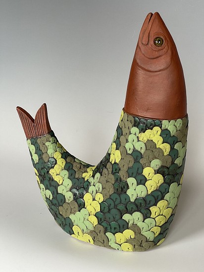 Susan Mattson, Red Herring Cammo
2023, Earthenware, oxides and underglaze