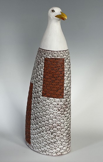 Susan Mattson, Gull 1
2024, earthenware, oxides, gold leaf, underglazes