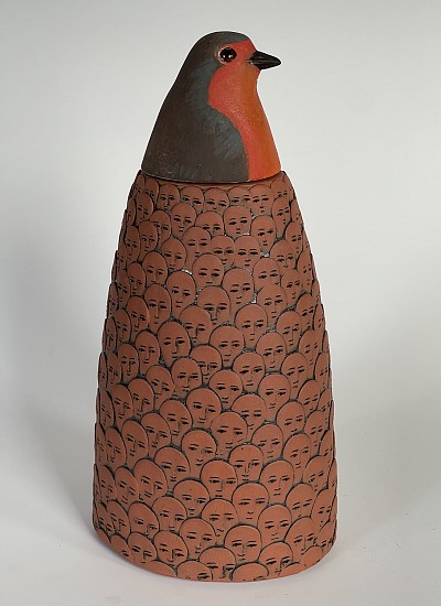 Susan Mattson, UK Robin
2024, earthenware, oxides, gold leaf, underglazes