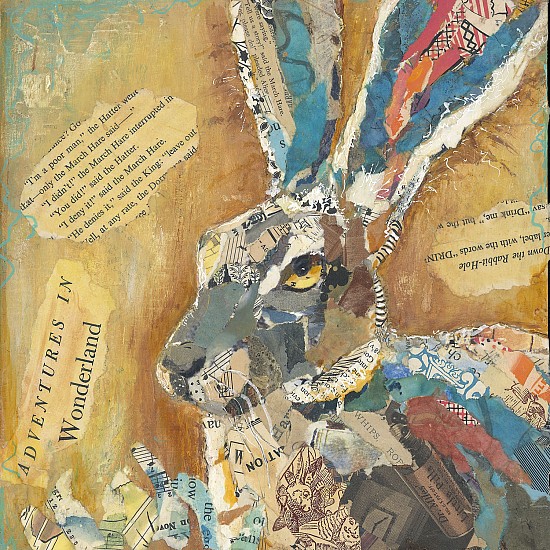 Jacquie Masterson, March Hare 3
2024, paper collage on a wood panel