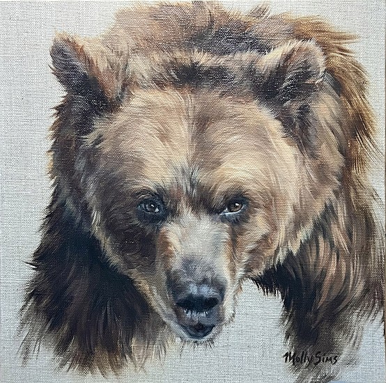 Molly Sims, Grizzly Bear Portrait
2024, oil