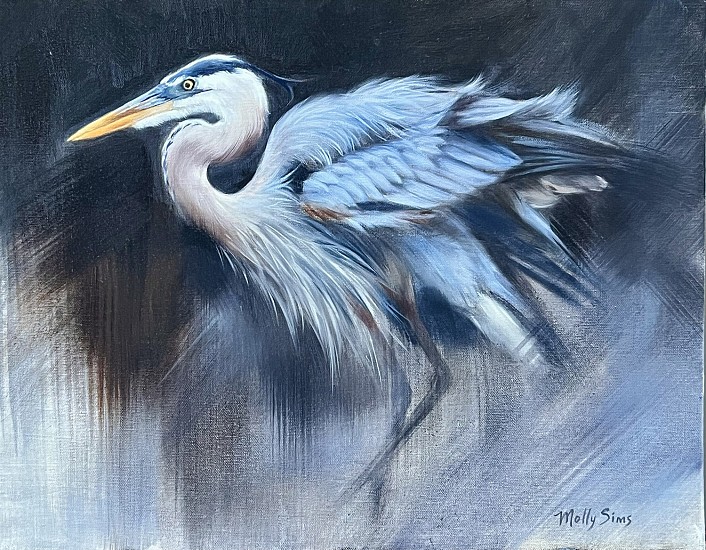 Molly Sims, Blue Heron Portrait
2024, oil