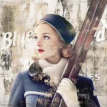 anst 0014 anstead dk label vintage woman skier blue bird sm