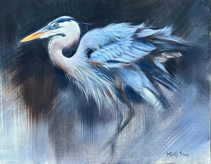 Molly Sims, Blue Heron Portrait
oil