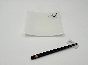 telf 0064 sushi plate set 1 chop sticks and chop stick rests