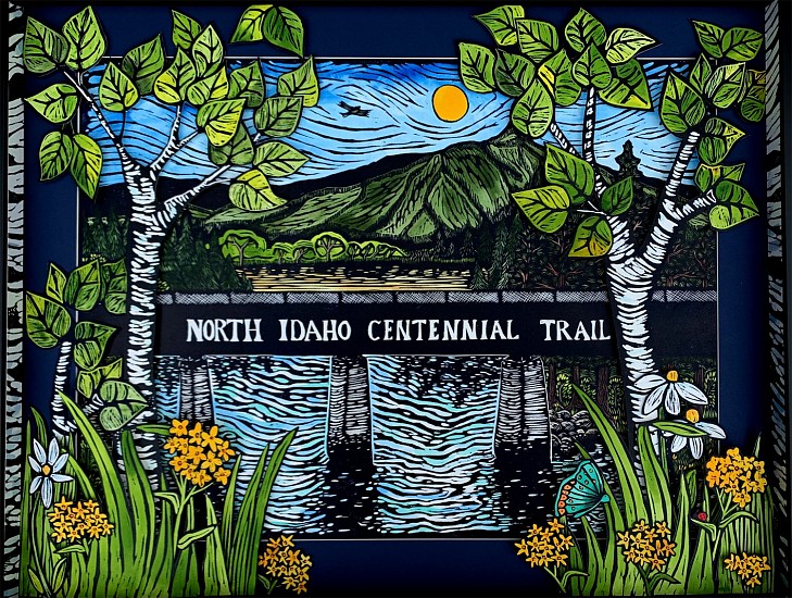 Hannah Spencer, Idaho Splendor: 1/1
2022, 3D Woodblock, watercolor