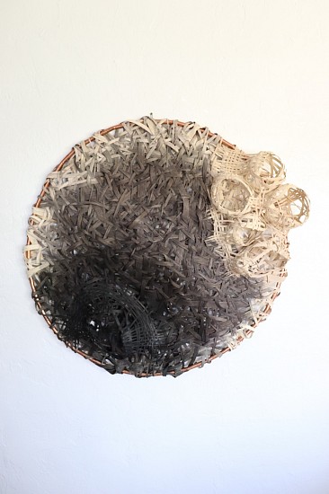 Alexandria Sorrels
Rattan woven on copper conduit hoop