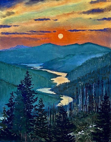 Kevin Jester, Sunset from Cougar Peak
2024, pastel