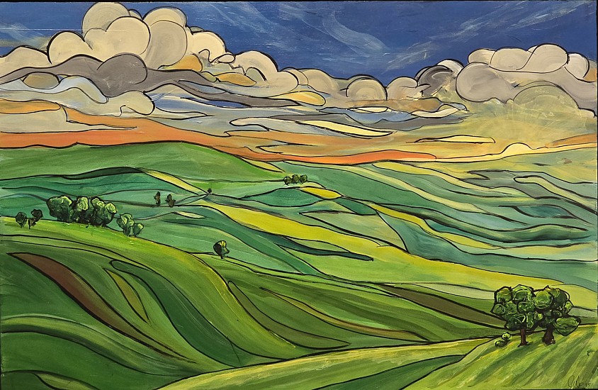 Joel Stehr, Plains Geometry
2025, acrylic on wood