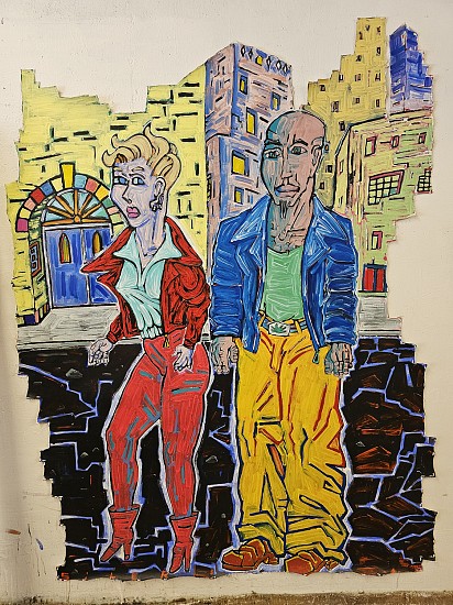 Patrick Siler, Biker Couple
2023, acrylic and paint on canvas