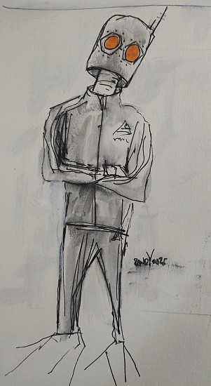 Randy Palmer, Even Bots Need Comfy Clothes
2025, water color and ink on paper