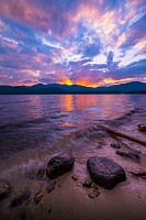 POER 0005 Sunset Fades Beyond Priest Lake 18x12