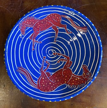 hurd 0049 two red horse platter