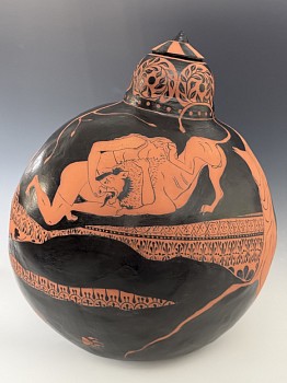 DON 0418 Woman Wrestling Lion Large