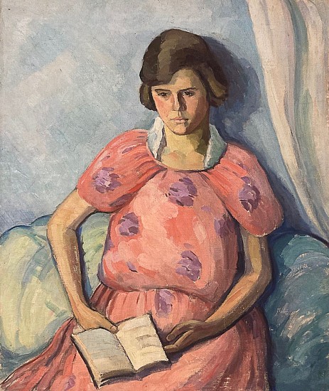 Delia Mannion Frund, Girl in Pink/Purple - 2 sided
oil on canvas